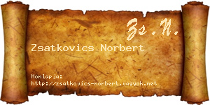 Zsatkovics Norbert névjegykártya