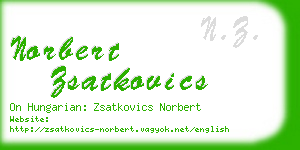 norbert zsatkovics business card